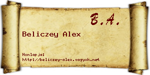 Beliczey Alex névjegykártya