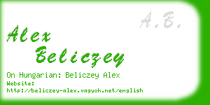 alex beliczey business card